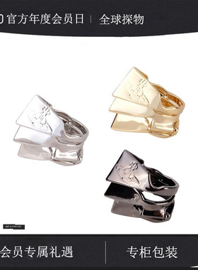 【官网正品】西太后三骨节骑士头盔土星戒指 NANA情侣金银钛黑