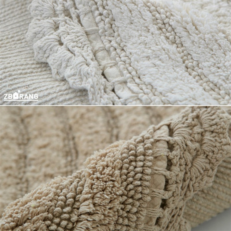 韩式全棉圆形地毯客厅地垫卧室茶几毯纯色电脑转椅毯2色