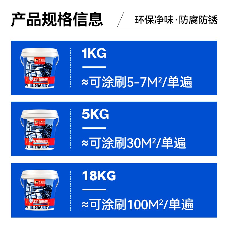 水性氟碳漆金属漆防锈油漆金属防腐免除锈油漆家用自刷涂料银粉漆