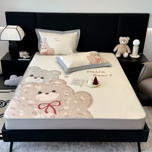 新款高档夏季凉席冰丝席三件套可水洗床笠款空调席1.8m/1.5米夏天