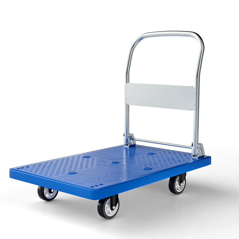 平板车小推车静音手拉车家用手推车折叠工具车塑料板车搬运拉货车