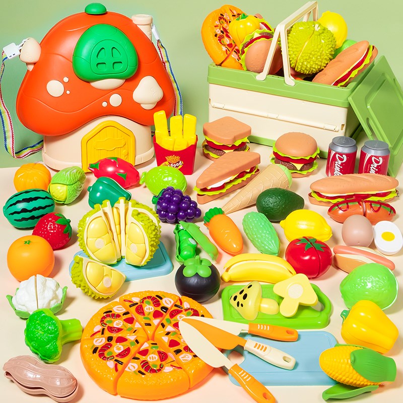 新款儿童仿真水果果蔬男宝宝汉堡剥皮切切乐装女孩过家家