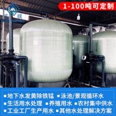 河水多介质过滤器石英砂种植除铁锰活性炭反冲洗自动水处理过滤罐