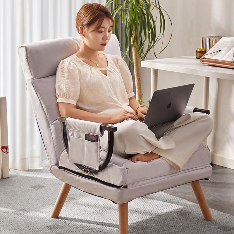 折叠躺椅办公室午休午睡单人床两用椅夏季可躺可坐椅靠背沙发座椅