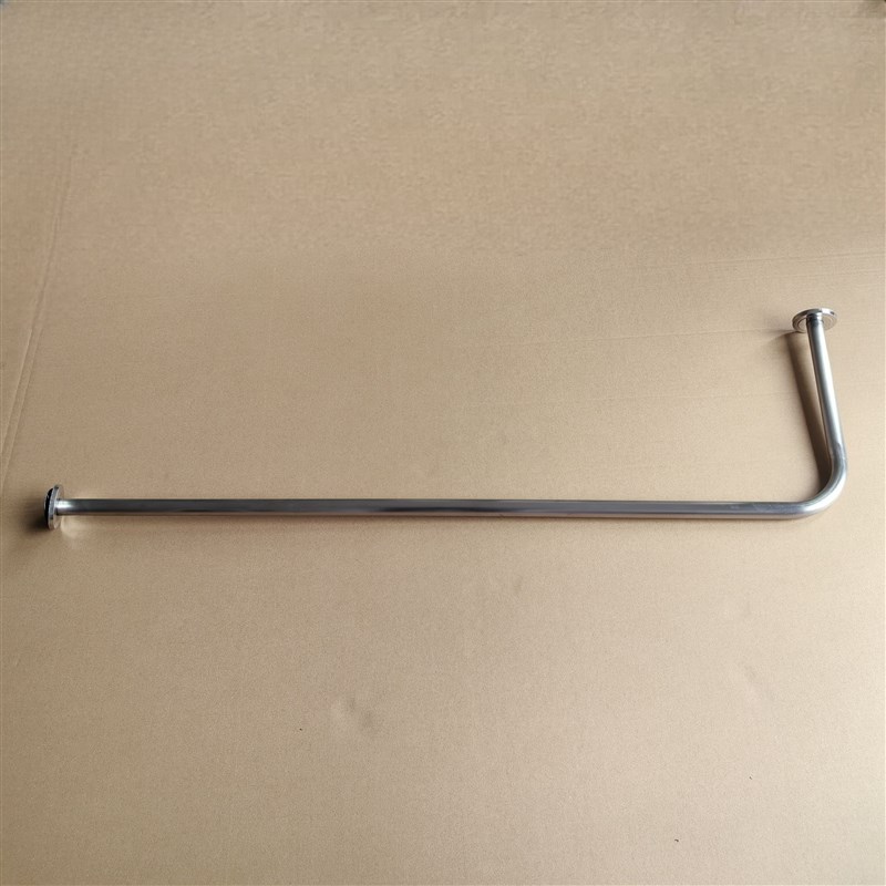 不锈钢拉丝多用性L型挂衣杆转角帘杆定制上墙顶装客房小型衣帽架