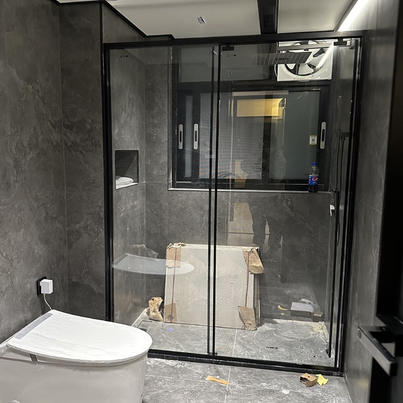 10厘钢化新款无重力缓冲淋浴房极简窄边下沉式隔断玻璃门包送包装