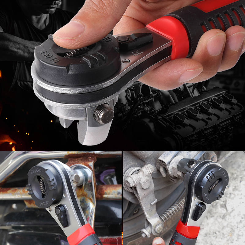 卡夫威尔多功能可调式棘轮扳手-22mm手动筒活动汽修机修扳手