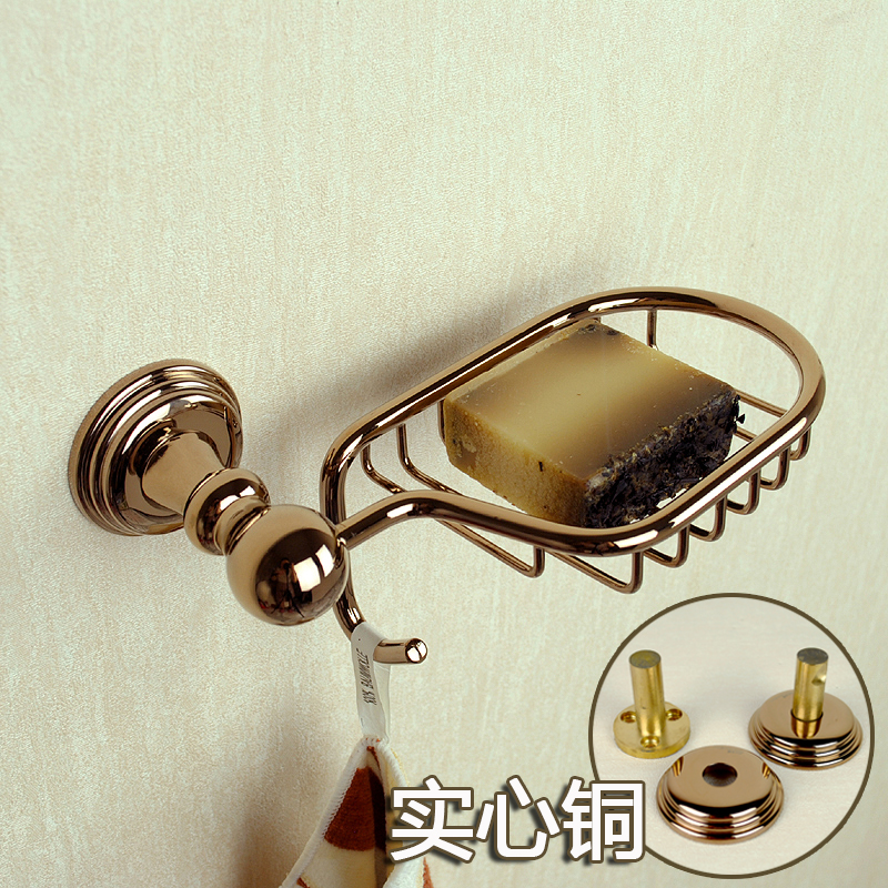 新上市!蜜室 玫瑰金色肥皂架 皂网 欧式 卫生间五金挂件