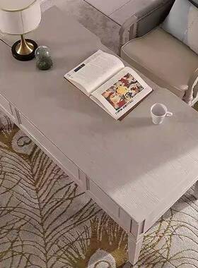 美式橡轻奢浅灰色木实木办公桌写书全桌书房电脑桌1.4米OCA学生字