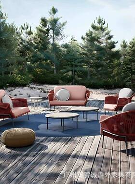 户沙发庭外院台阳台藤椅RUR花园茶几床躺酒店民宿庭院藤露编沙发