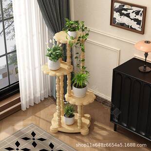 全实花架复花边木三层花多种颜色可选择实古木盆栽架花架FZV多层