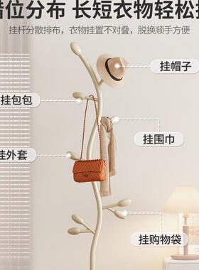 轻奢室衣架家落地架奶油风卧NEA小型挂衣用挂衣服简易入户转角衣