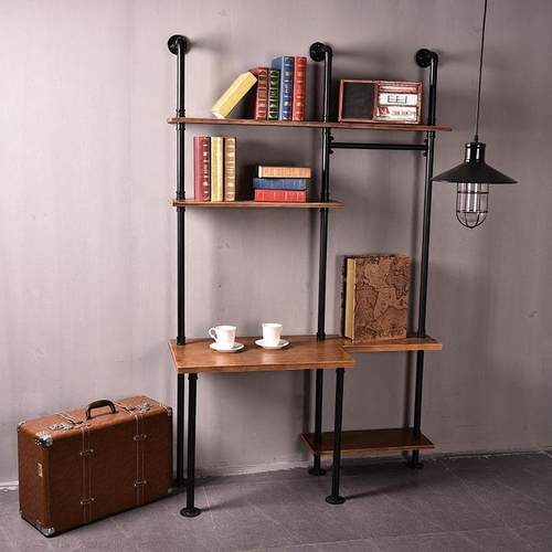 美式铁艺WYA多书架面实木置物架复创意墙卧室书房古陈列层架