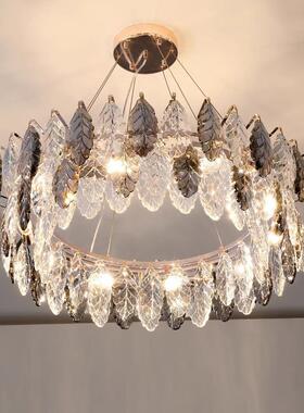 树叶K水晶大TAX吊灯客厅吊灯轻奢灯具代现简约气餐厅卧室灯20259