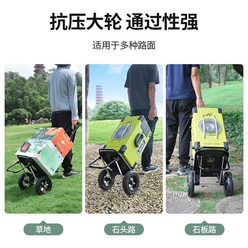 买搬菜拉车实心橡胶推车大轮便携推车可折叠拉货77桶装水小运拉音