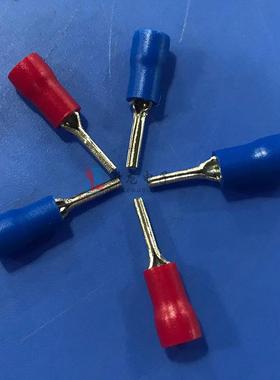 PT12压V2-只0针型预绝缘端头冷端子接1线端子蓝色护套1000/包