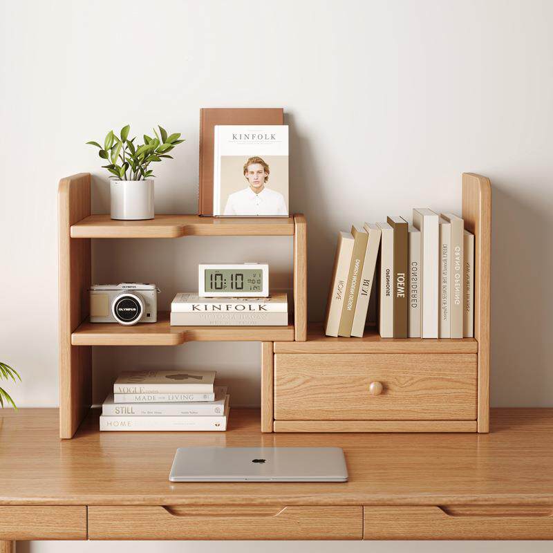 架书桌电脑桌上置物型桌CA052023面转角书学习架桌实木小伸缩拐角