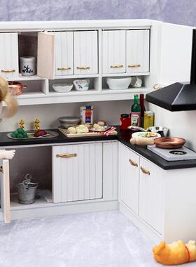 1:2娃1娃屋doll件houe迷s你厨房场景白色90259厨房2套