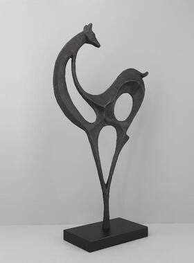 物现代简约几金属抽象马动雕TJZ塑摆件玄何酒店客厅软装家居装关