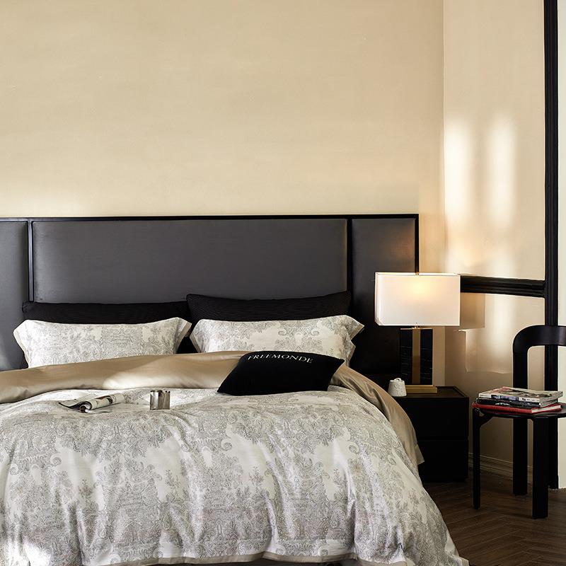 2025新420款天丝棉意大利数码件印花拼角四套.8m床单款1四件套布