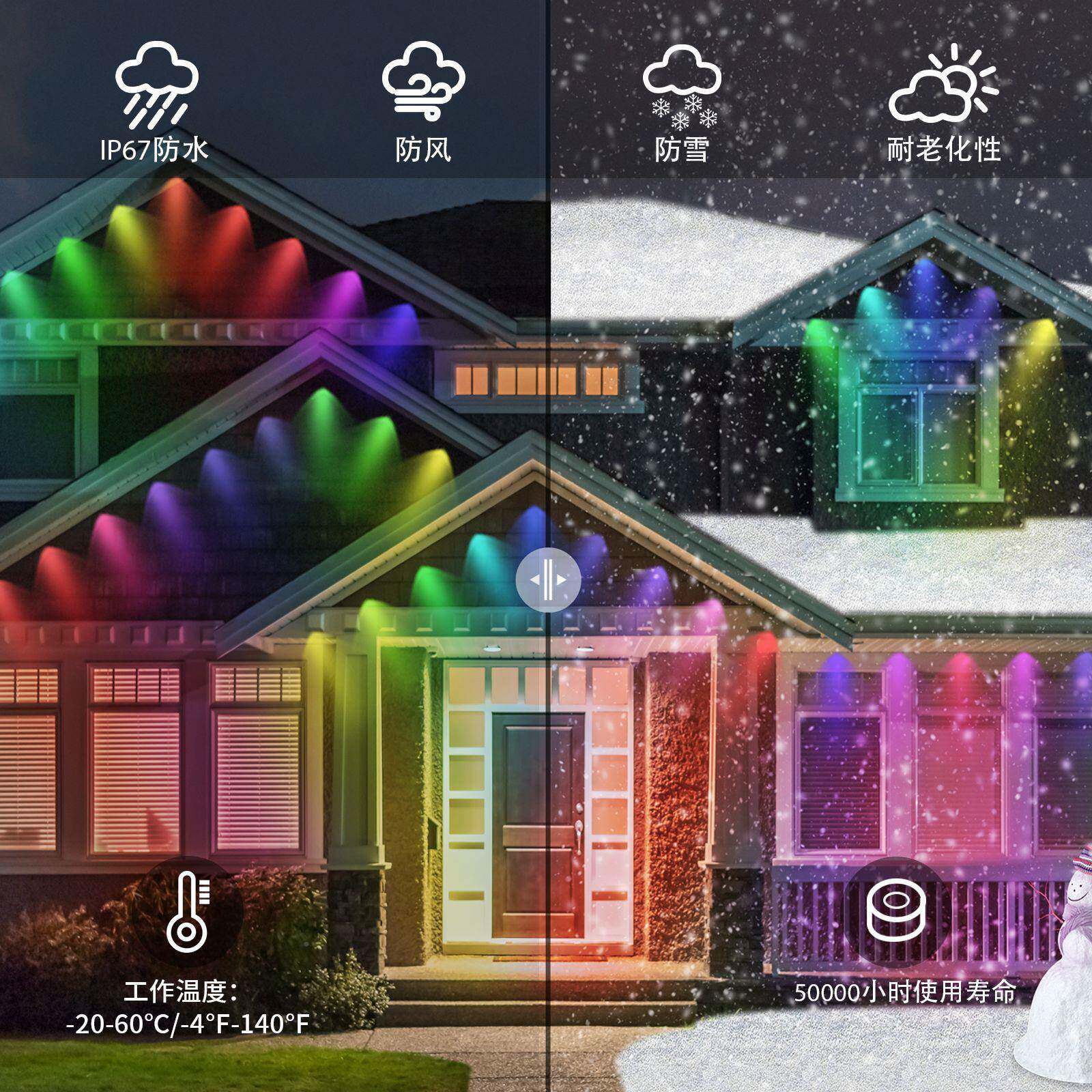 ARS户外檐灯新LEDB智能防水屋RG幻彩APP控制户品外屋檐灯亮化