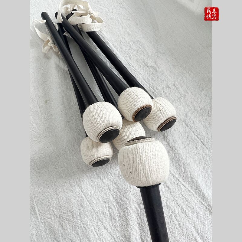 黑檀木手工缠制锣棰锣槌 苏锣武锣虎音锣大锣小锣手锣实木敲锣棒