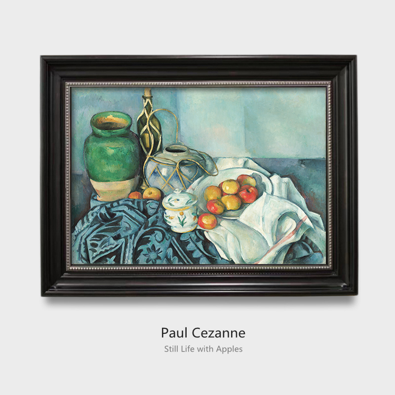 餐厅装饰画欧式保罗塞尚静物画世界名画复古艺术壁画客厅玄关挂画
