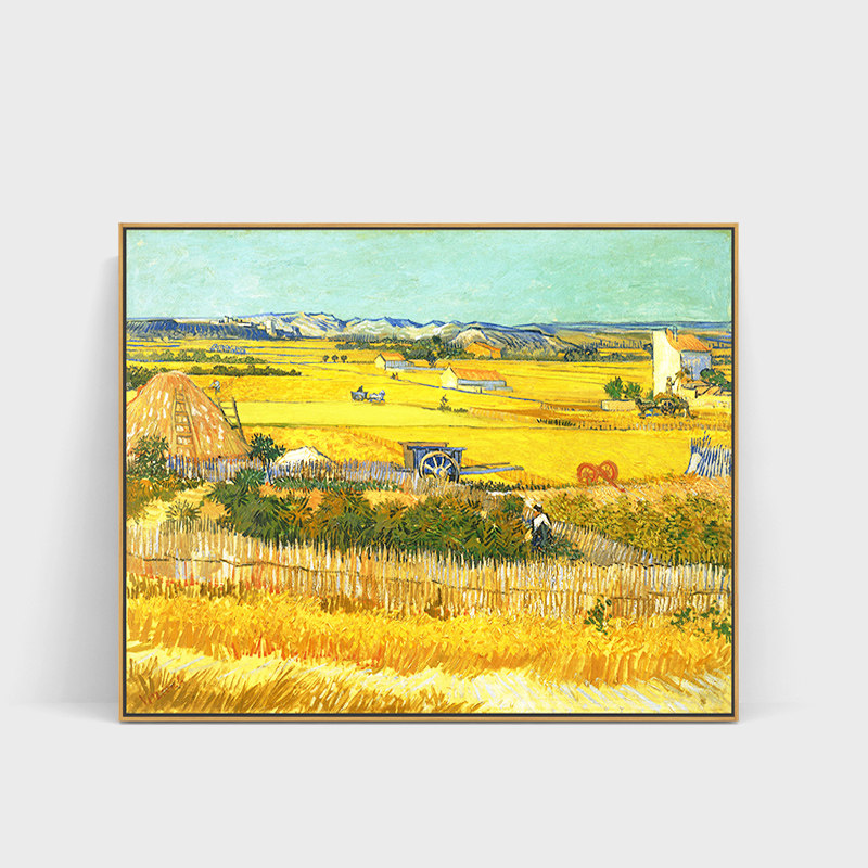 丰收 梵高田园风景印刷挂画仿制油画客厅卧室餐厅沙发背景装饰画