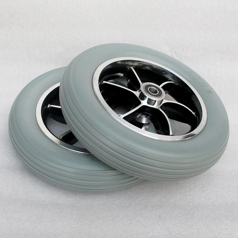 10英寸铝合金轮子直径25厘米轮子电动轮椅前轮电动车配件规格10*2