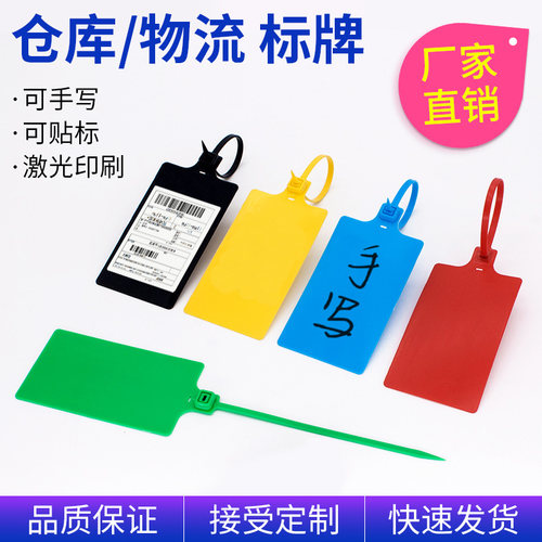 物流挂签一次性塑料封条一体式安能德邦大号送检标牌扎带快运吊牌