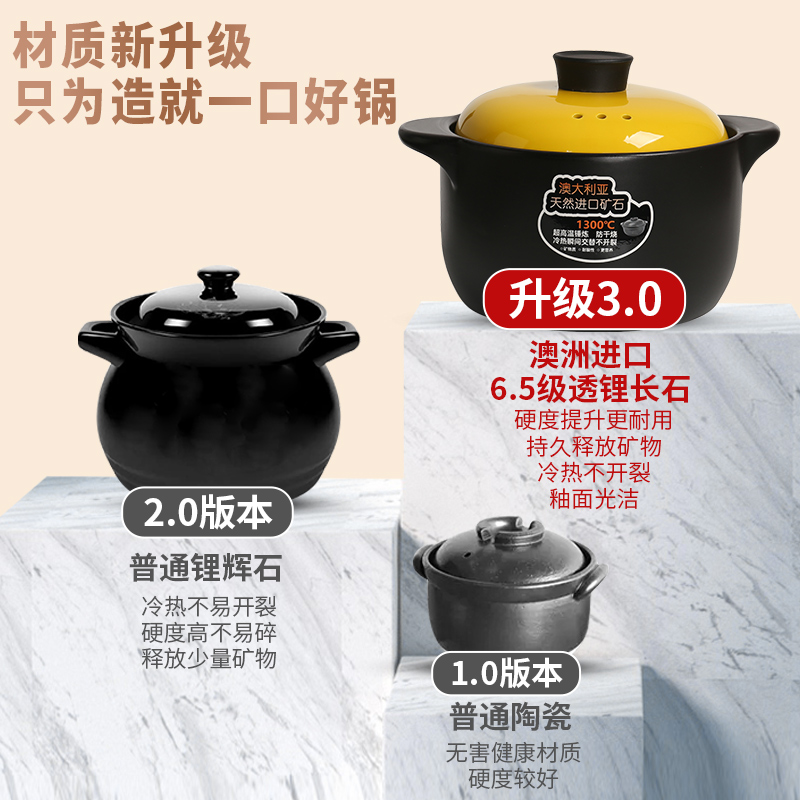 电磁炉砂锅炖锅燃气通用陶瓷煲明火煲汤家用瓦罐熬粥石锅沙锅
