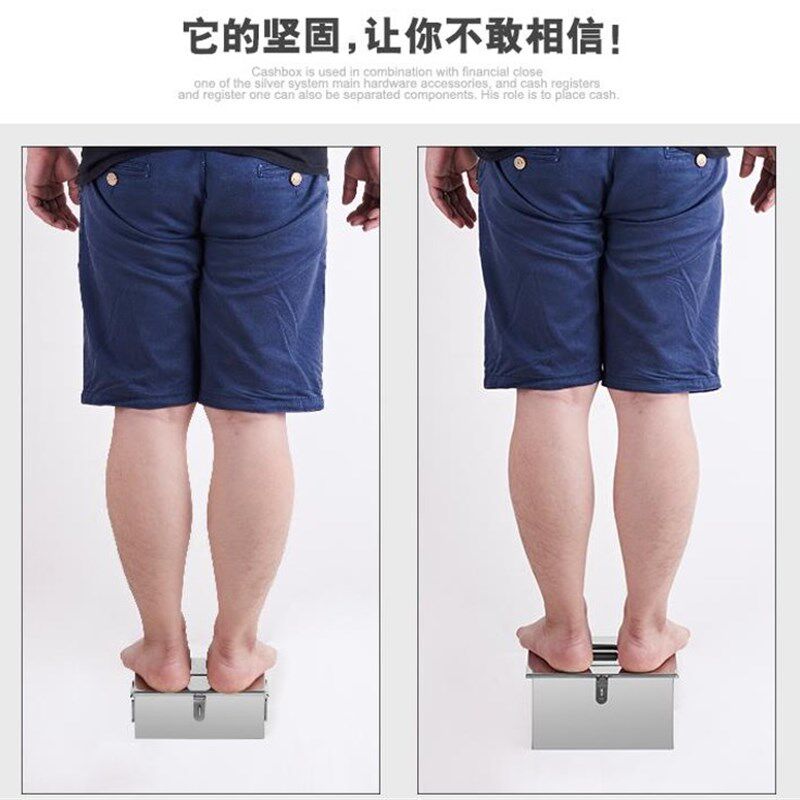 送锁加厚不锈钢钱箱贴士箱储钱箱开口储蓄箱盒罐捐款箱 带投币口