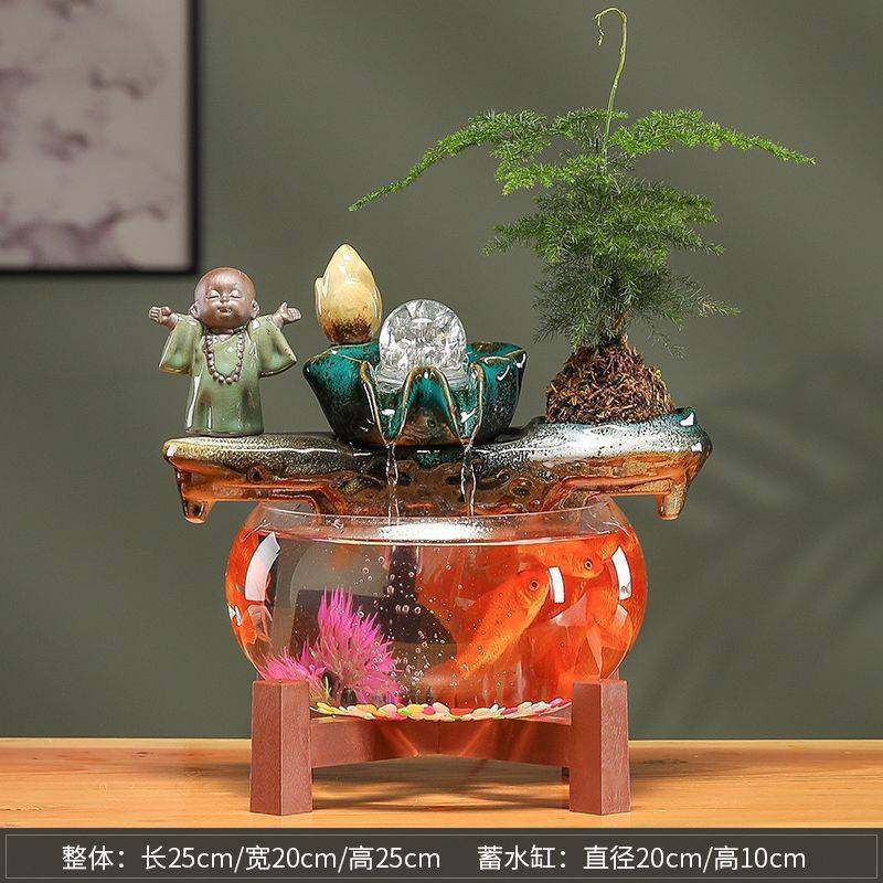 2025年新款热销自动循环生财玻璃鱼缸小型家用客厅电视柜装饰办公,玩具/童车/益智/积木/模型,垂直悬浮玩具,淘宝优惠券,粉丝福利购,淘宝优惠卷