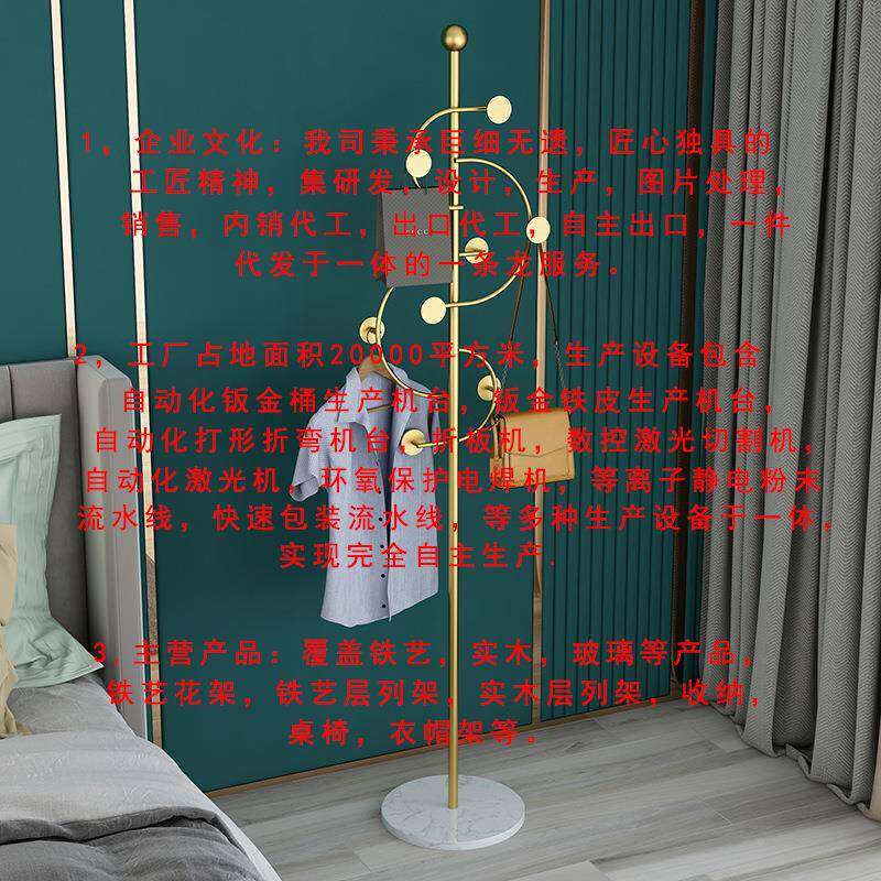 意式装衣挂架家用卧室衣帽架落架地民宿酒店衣FGI服架客厅轻奢挂
