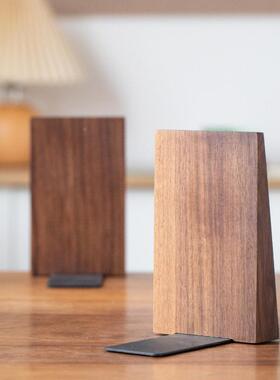 书木斜边立书挡实胡木书立桌面桃简易书架挡板书CQW夹书靠书本收