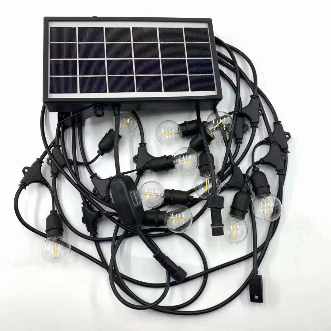 led太太阳能灯串户防外水JTT阳能灯串线S14创意E27/E12-E17太阳能