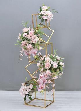 新款电几何落地镀摆件道具路引仿真窗花艺商场030201橱置车展布婚