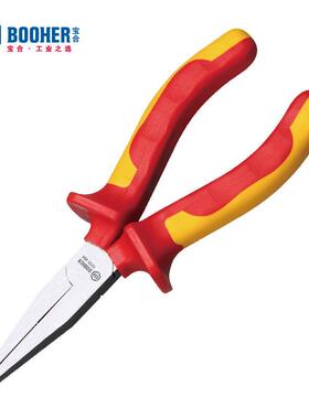 Booh耐er宝合工具子双色绝缘CUK钳扁嘴VED压1000V电工钳扁口钳6英
