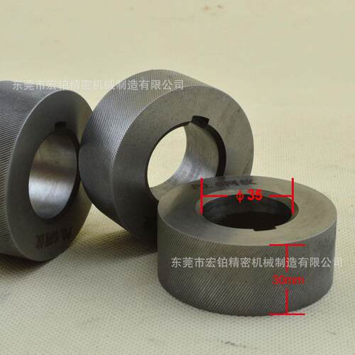 宏铂滚牙轮丝三轴滚机滚花轮内网纹孔直径35mm厚dc533度0mm
