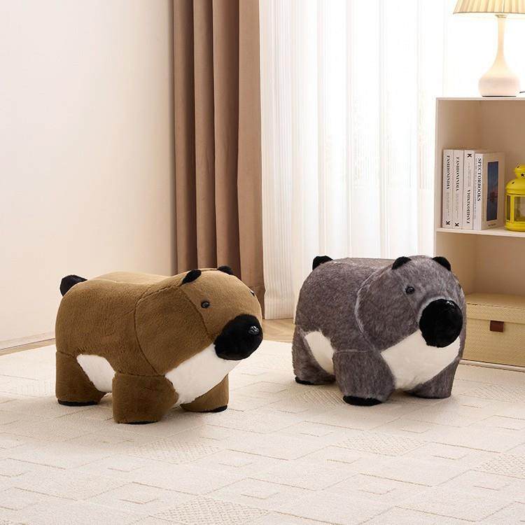 拨鼠飞天猪造型凳子网创红动物座椅意客厅儿坐童凳卡土通宠物玩偶