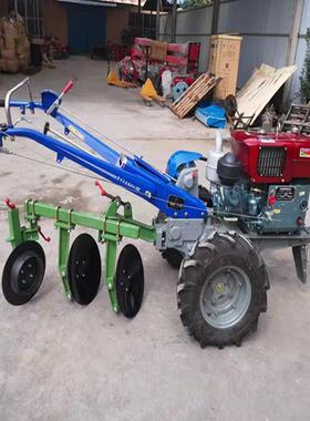 水拉冷柴油农耕运输手扶拖机15马力启动乘坐小型旋耕打地ZCY犁电