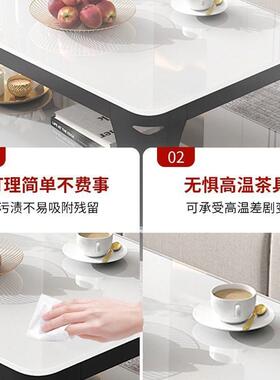 双用层钢化玻璃厅几客新款家小户型简约风大理茶SEG石现代办公室