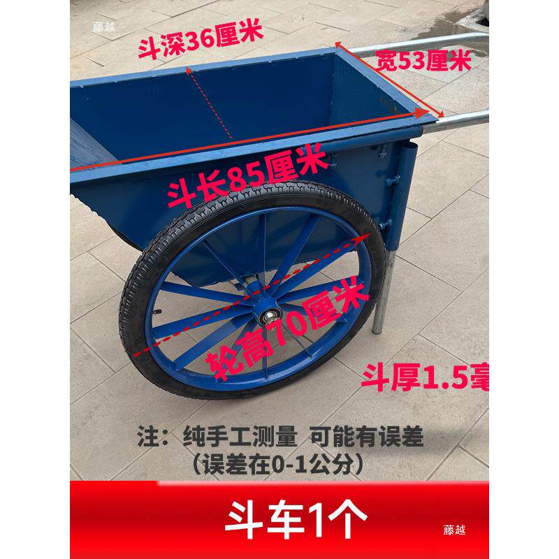 实动工地推车斗车心轮423子26x21/2人车劳车板车实心轮力外胎带钢