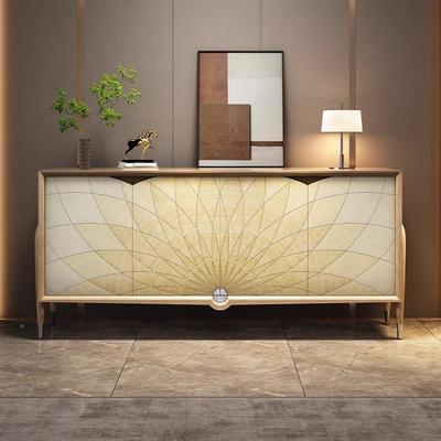 现代轻奢风餐边柜木莲系列关柜别墅玄入户实门客厅储物柜装饰1花