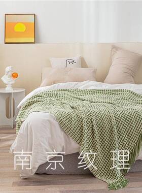 GZ6F76M598HM床尾搭巾现代轻奢发毯黑白样板房装饰酒格店民宿沙盖