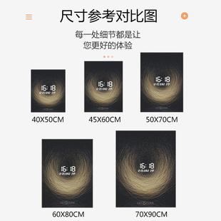 纯黑LUM电电表箱装饰画竖款钟带钟表免打配孔电箱遮挡箱子插电款