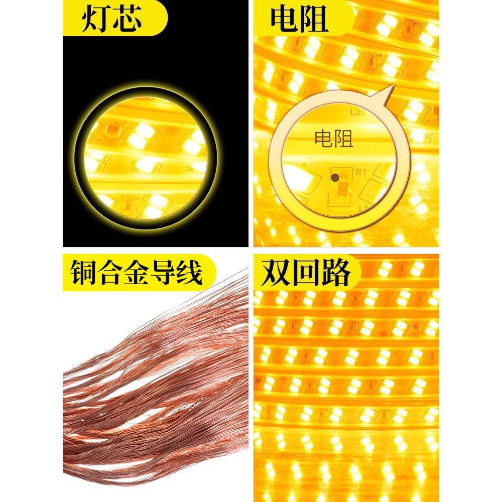 ?led灯带2v36v20v卷100米室外防水工程工地下4室工程灯带隧养道2