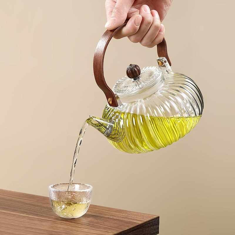家温用耐高花壶厚茶具电陶炉围炉煮IGR茶器具茶壶加玻璃泡茶茶壶