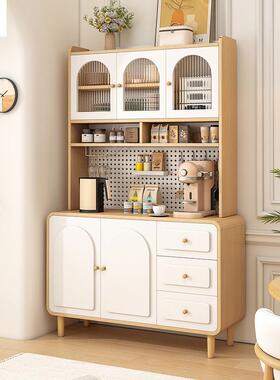 简房约原木奶餐边柜FDE靠墙一体储物柜厨客餐厅多功油能收纳风置