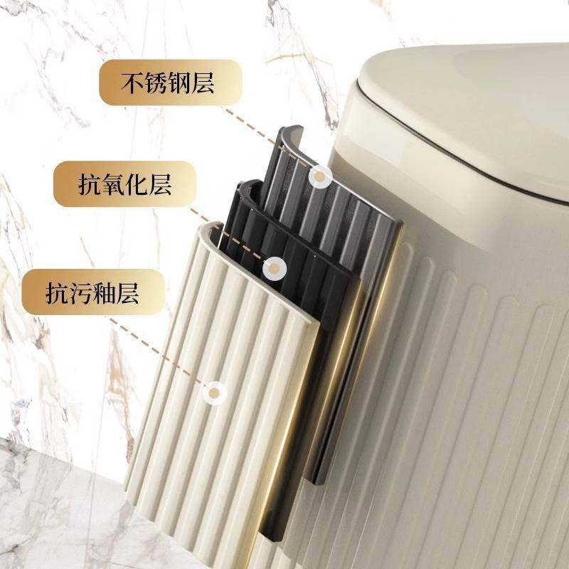 跨境新款夹缝不锈钢卫生间垃圾桶厕所厨房家用客厅小号防水带盖